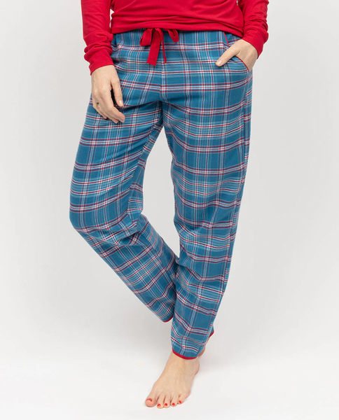 Піжама жіноча жакет з довгим рукавом та штани Cyberjammies Montana 0495/0496 16 (48/XL) блакитний у клітинку т1967-М1905-М2955 фото