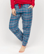 Піжама жіноча жакет з довгим рукавом та штани Cyberjammies Montana 0495/0496 16 (48/XL) блакитний у клітинку т1967-М1905-М2955 фото 5