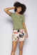 Піжама жіноча футболка і шорти Cyberjammies Natalie 4809-4797 20 (52/3XL) зелений з квітковим принтом т0439 фото 1