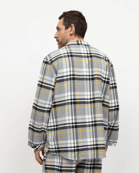 Піжама чоловіча сорочка з довгим рукавом та штани Cyberjammies Parker 3028/3029 M сірий у клітинку т2017-g2068-М3307 фото