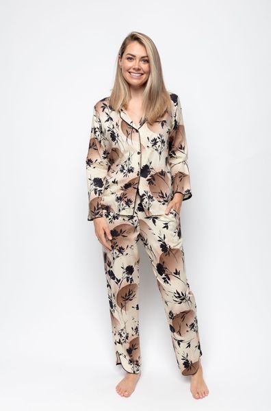 Піжама жіноча жакет з довгим рукавом та штани Cyberjammies Alisha 9548/9549 10 (42/S) бежевий т1970 фото