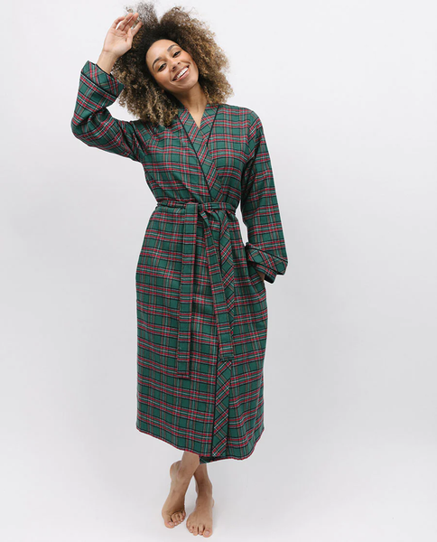 Халат жіночий довгий Cyberjammies Whistler 9843 16 (48/XL) зелений у клітинку т1069-М1905-М2533 фото
