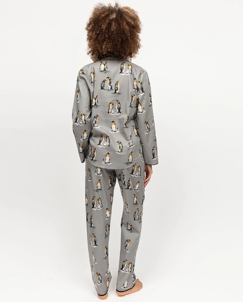 Піжама жіноча жакет з довгим рукавом та штани Cyberjammies Parker 0470/0471 6 (38/XXS) сірий з принтом пінгвінів т1973-М2890-М2476 фото
