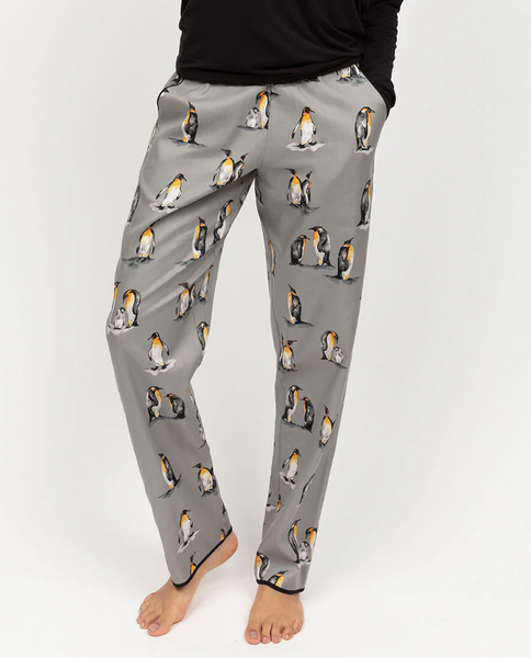 Піжама жіноча жакет з довгим рукавом та штани Cyberjammies Parker 0470/0471 6 (38/XXS) сірий з принтом пінгвінів т1973-М2890-М2476 фото
