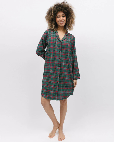 Халат жіночий середньої довжини Cyberjammies Whistler 9842 16 (48/XL) зелений у клітинку т1074-М1905-М2533 фото
