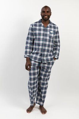 Жакет піжамний з довгим рукавом чоловічій Cyberjammies Jasper 6823 XL сіро-синій в клітинку т0747 фото