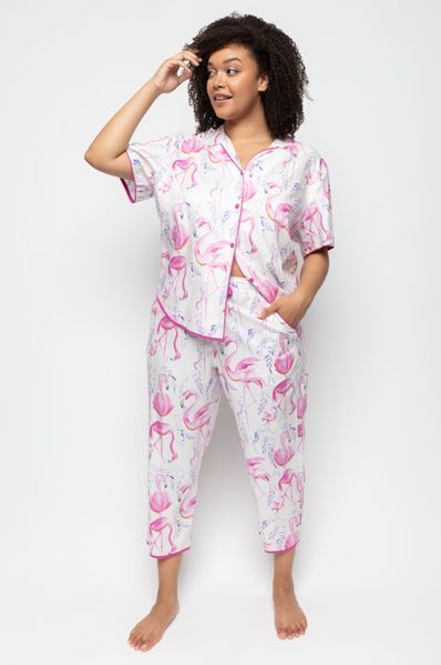 Штани домашні жіночі Cyberjammies Fifi 9629 8 (40/XS) білий з принтом фламінго т0765-М1925-М0376 фото
