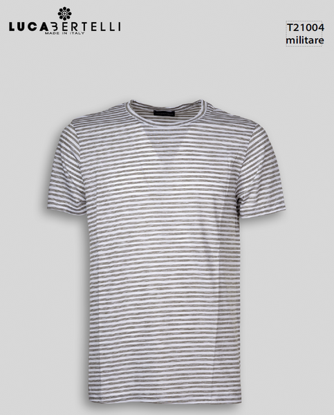 Футболка чоловіча Luca Bertelli 21004Т 2XL зелена смужка а0480-L0782-L1713 фото
