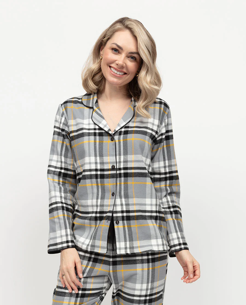 Піжама жіноча жакет з довгим рукавом та штани Cyberjammies Parker 0472/0473 12 (44/M) сірий в клітинку т1974 фото