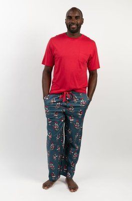 Штани піжамні чоловічі Cyberjammies Jasper 6826 XL зелений з принтом піратського корабля т0748-L0002-L0858 фото