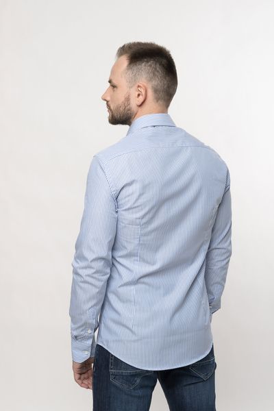 Сорочка чоловіча Luca Bertelli Confort 30640С 40 синя смужка г4376 фото