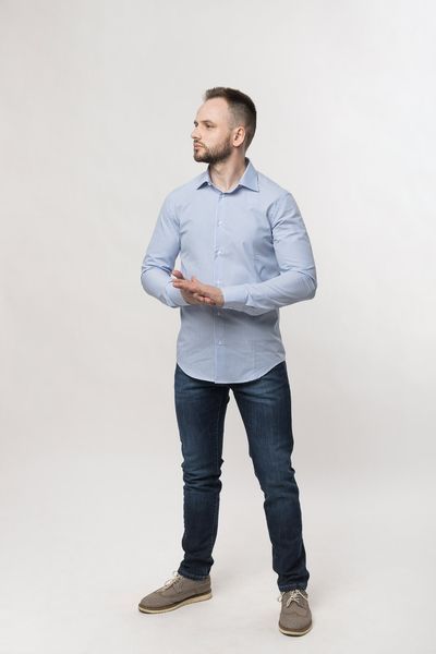 Сорочка чоловіча Luca Bertelli Confort 30640С 40 синя смужка г4376 фото
